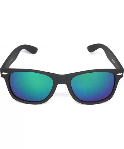 Classic 80's Vintage Style Sunglasses Polarized or Standard Lens - Black Matte- Blue Green Revo - C018YXUCUED $7.16 Oversized