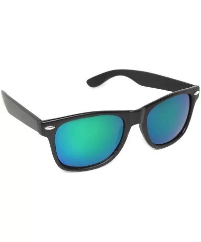 Classic 80's Vintage Style Sunglasses Polarized or Standard Lens - Black Matte- Blue Green Revo - C018YXUCUED $7.16 Oversized