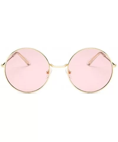 Retro Round Pink Sunglasses Women Sun Glasses For Women - Goldred - CC18WZT579D $22.49 Round