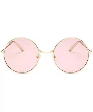 Retro Round Pink Sunglasses Women Sun Glasses For Women - Goldred - CC18WZT579D $22.49 Round