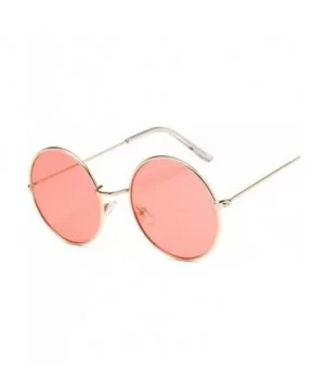 Retro Round Pink Sunglasses Women Sun Glasses For Women - Goldred - CC18WZT579D $22.49 Round