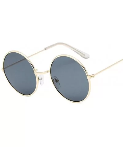 Retro Round Pink Sunglasses Women Sun Glasses For Women - Goldred - CC18WZT579D $22.49 Round