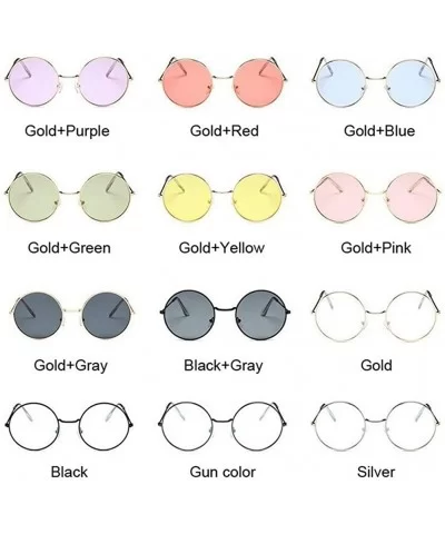 Retro Round Pink Sunglasses Women Sun Glasses For Women - Goldred - CC18WZT579D $22.49 Round