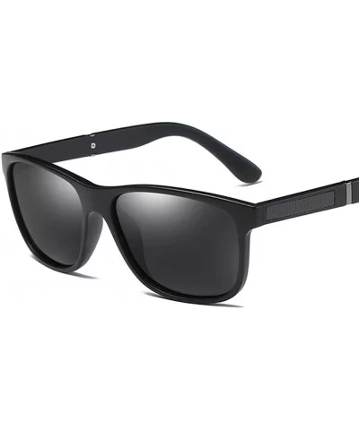 Men Polarized Sunglasses Matte Black Male Sun Glasses Rectangle Driving - Matte Black - C818GWRK540 $6.57 Rectangular