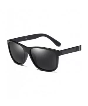 Men Polarized Sunglasses Matte Black Male Sun Glasses Rectangle Driving - Matte Black - C818GWRK540 $6.57 Rectangular