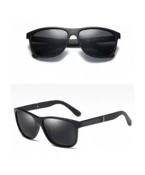 Men Polarized Sunglasses Matte Black Male Sun Glasses Rectangle Driving - Matte Black - C818GWRK540 $6.57 Rectangular