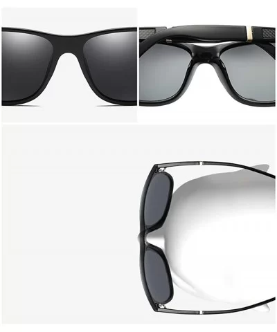 Men Polarized Sunglasses Matte Black Male Sun Glasses Rectangle Driving - Matte Black - C818GWRK540 $6.57 Rectangular