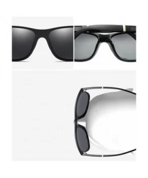 Men Polarized Sunglasses Matte Black Male Sun Glasses Rectangle Driving - Matte Black - C818GWRK540 $6.57 Rectangular