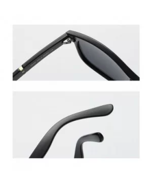 Men Polarized Sunglasses Matte Black Male Sun Glasses Rectangle Driving - Matte Black - C818GWRK540 $6.57 Rectangular