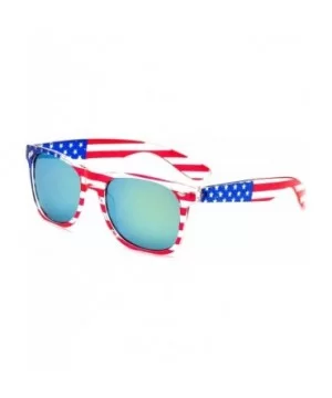 80's Blue Brothers Retro Classic American Patriot Flag Mirror Sunglasses USA - CB186WI27UL $7.99 Wayfarer