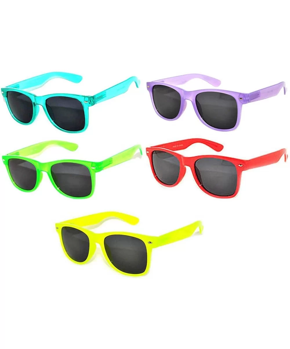 5 Pack Vintage Smoke Lens Sunglasses Colored Frame Retro Stylish OWL. - CS11QLJHUG3 $13.78 Wayfarer