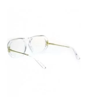 Luxury Mobster Plastic Flat Top Racer Rectangular Clear Lens Eyeglasses - Clear - CX18QYNXI03 $10.35 Rectangular