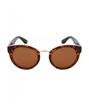 Unisex 100% UV400 Protection Color Mirrored Round Lens semi-rimless fashion Sunglasses - Goldtortoise/Brown - CL193N74MRL $7....