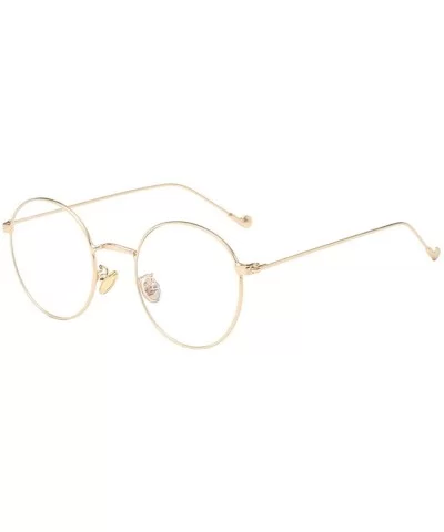 Man woman Retro Harajuku Nearsighted Glasses Myopia Flat Mirror Glasses - Golden - C91978K0GU3 $15.68 Round