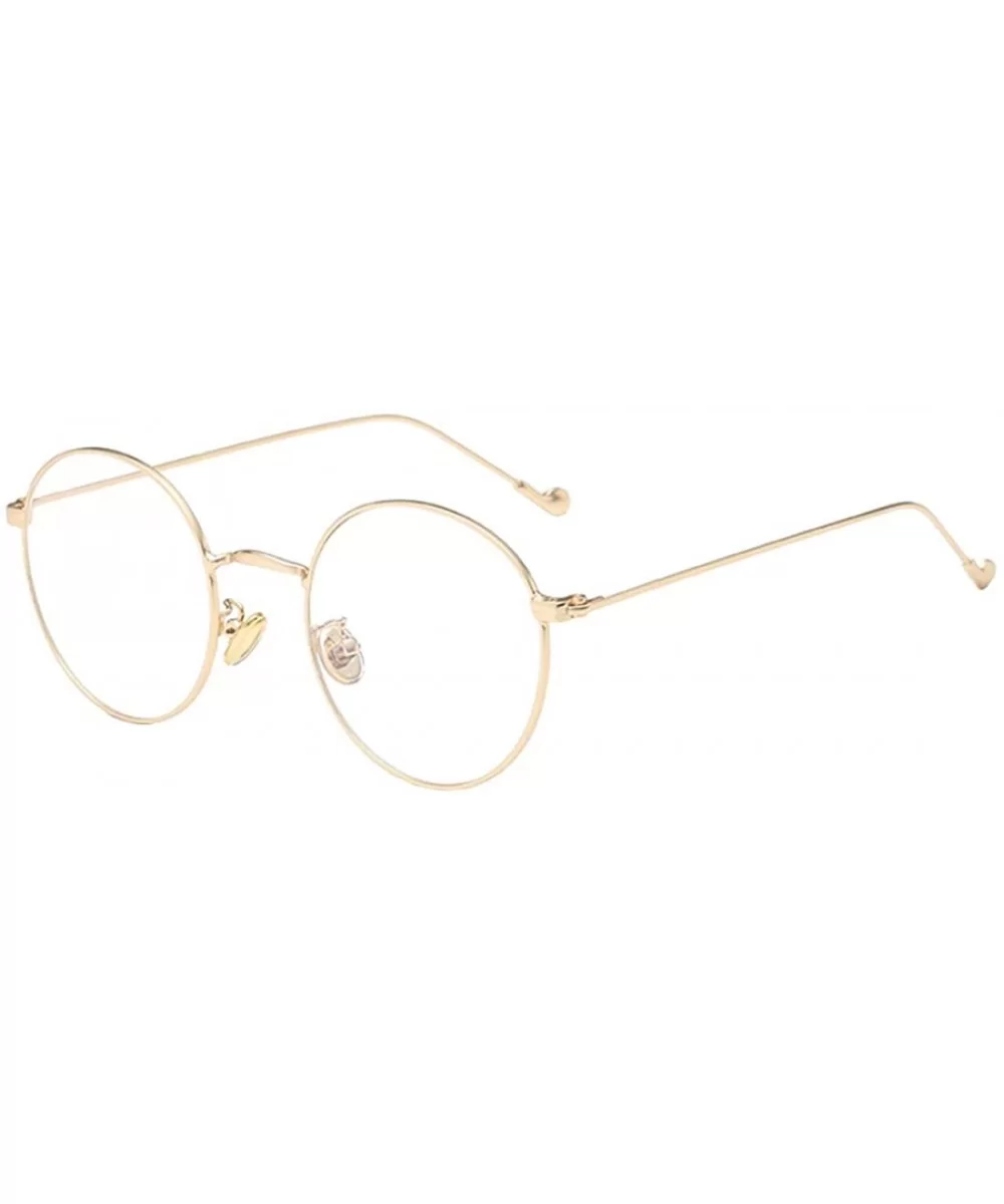 Man woman Retro Harajuku Nearsighted Glasses Myopia Flat Mirror Glasses - Golden - C91978K0GU3 $15.68 Round