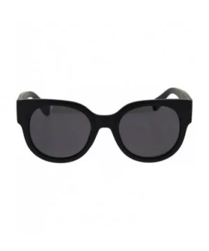 Womens Round Horn Rim Sunglasses Trendy Retro Fashion Shades UV 400 - Matte Black (Black) - CV18ZWOHQRE $6.91 Round