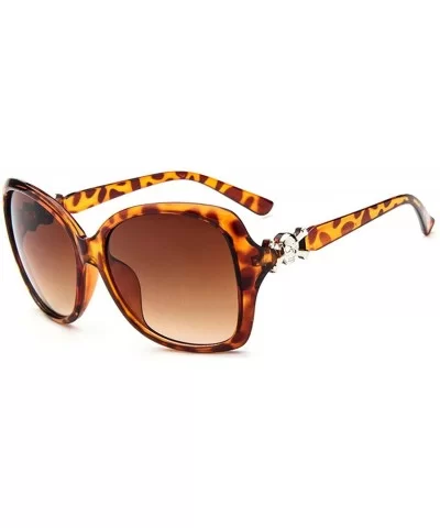 Classic Retro Skull Sunglasses for Unisex PC AC UV 400 Protection Sunglasses - Leopard Print - C318SZU86RU $9.28 Sport