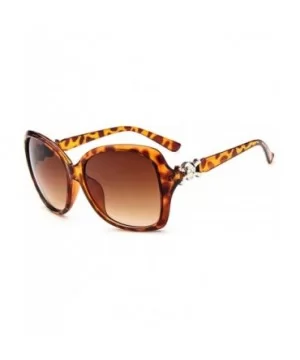 Classic Retro Skull Sunglasses for Unisex PC AC UV 400 Protection Sunglasses - Leopard Print - C318SZU86RU $9.28 Sport