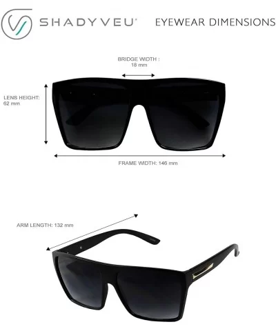 Big Oversize Square Sunglasses UV Protection Trapezoid Flat Top Frame Kim K Style Aviator Shades - C8182TIE3RW $12.55 Wayfarer