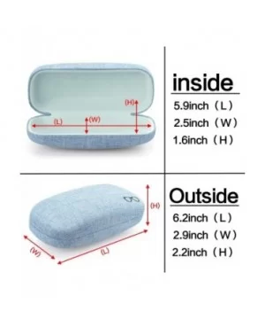 Hard Shell Eyeglasses Case Linen Fabrics Large Sunglasses Case Concise - Large- Blue - CN18K4HG672 $7.13 Aviator