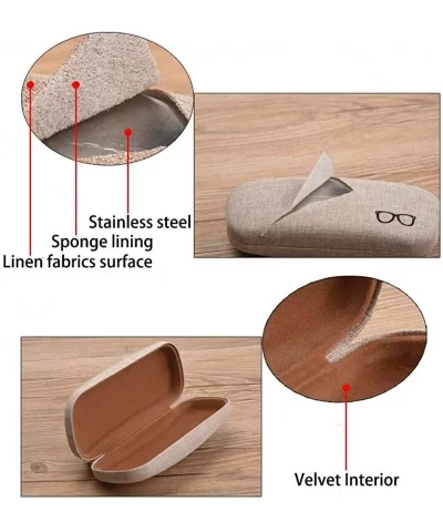 Hard Shell Eyeglasses Case Linen Fabrics Large Sunglasses Case Concise - Large- Blue - CN18K4HG672 $7.13 Aviator