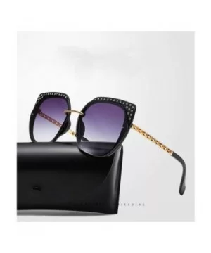 Fashion large framed diamond sunglasses- ladies UV protection aviator sunglasses - B - C718RTWUITI $31.82 Aviator