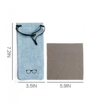 Hard Shell Eyeglasses Case Linen Fabrics Large Sunglasses Case Concise - Large- Blue - CN18K4HG672 $7.13 Aviator