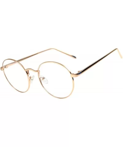 Round Circle Frame Clear Lens Glasses - 071_gold_rose - CC188YZXLC9 $7.87 Round