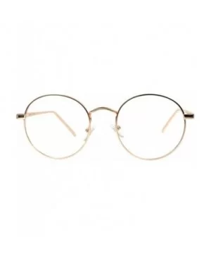 Round Circle Frame Clear Lens Glasses - 071_gold_rose - CC188YZXLC9 $7.87 Round