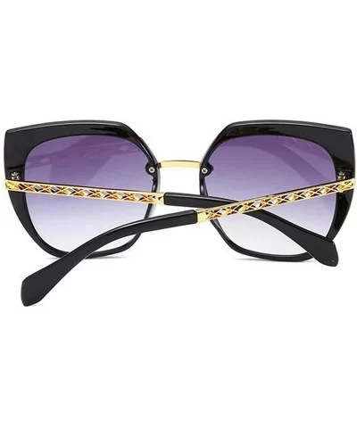 Fashion large framed diamond sunglasses- ladies UV protection aviator sunglasses - B - C718RTWUITI $31.82 Aviator