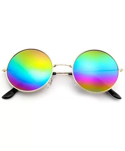 Polarized Sunglasses Classic Mirrored Glasses - Goldframe Colours - CI1987R5H78 $5.78 Round