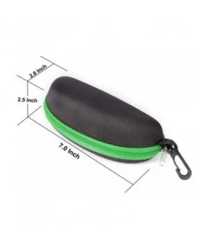 Sunglasses Case-(3 Pack) Portable Travel Zipper Eyeglasses Case Hook - 2green1black - CN197H0Q2DK $12.52 Aviator