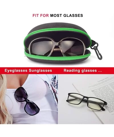 Sunglasses Case-(3 Pack) Portable Travel Zipper Eyeglasses Case Hook - 2green1black - CN197H0Q2DK $12.52 Aviator