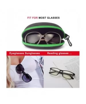 Sunglasses Case-(3 Pack) Portable Travel Zipper Eyeglasses Case Hook - 2green1black - CN197H0Q2DK $12.52 Aviator