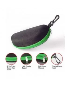 Sunglasses Case-(3 Pack) Portable Travel Zipper Eyeglasses Case Hook - 2green1black - CN197H0Q2DK $12.52 Aviator