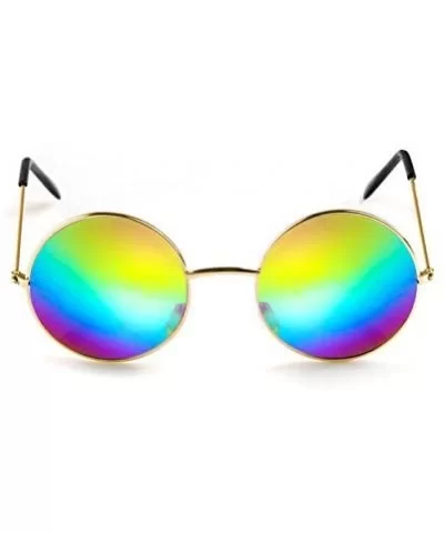 Polarized Sunglasses Classic Mirrored Glasses - Goldframe Colours - CI1987R5H78 $5.78 Round