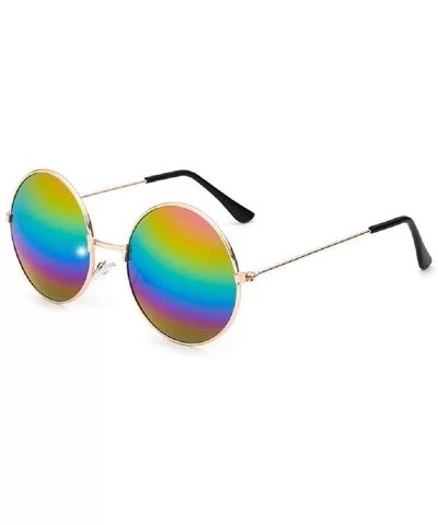 Polarized Sunglasses Classic Mirrored Glasses - Goldframe Colours - CI1987R5H78 $5.78 Round