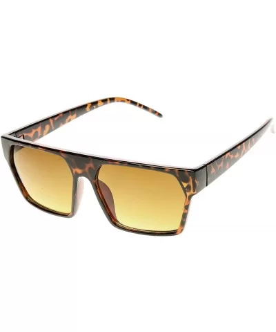 Designer Inspired Triangular Shaped Frame Flat Top Aviator Sunglasses (Shiny Tortoise) - C7119YAGN1X $6.41 Aviator