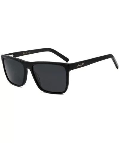 Men big shape polarized UV400 protection brand sunglasses leisure design - Black - CN17XMLDU79 $13.78 Sport