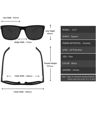 Men big shape polarized UV400 protection brand sunglasses leisure design - Black - CN17XMLDU79 $13.78 Sport