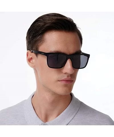 Men big shape polarized UV400 protection brand sunglasses leisure design - Black - CN17XMLDU79 $13.78 Sport