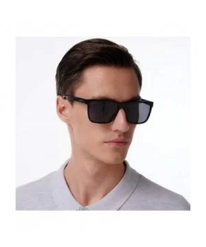 Men big shape polarized UV400 protection brand sunglasses leisure design - Black - CN17XMLDU79 $13.78 Sport