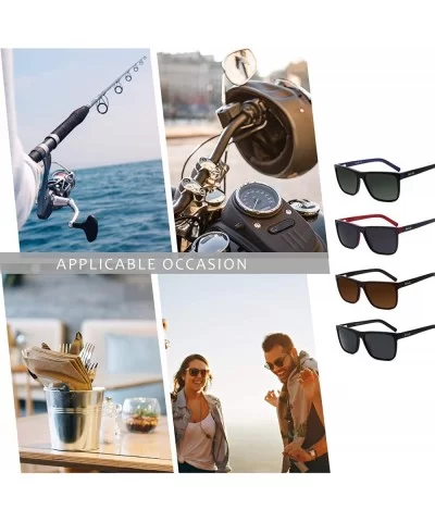 Men big shape polarized UV400 protection brand sunglasses leisure design - Black - CN17XMLDU79 $13.78 Sport