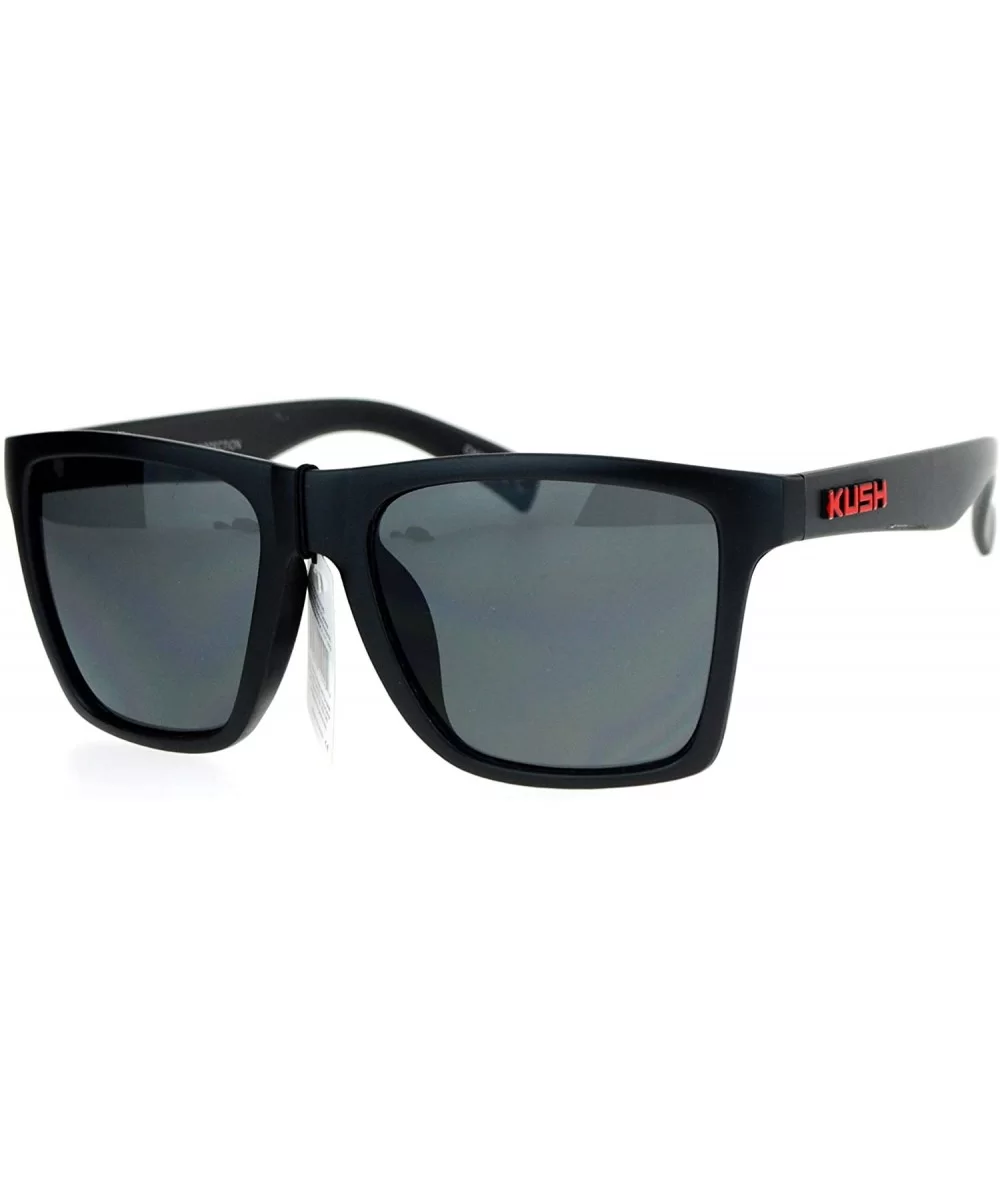 KUSH Sunglasses Simple Classic Square Frame Unisex Shades Matte Black - Matte Black Red - C5186MZU2Q7 $7.65 Square