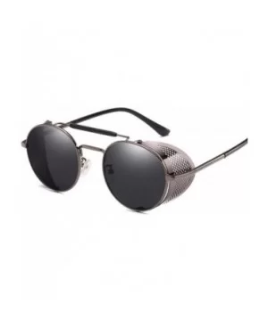 Vintage Steampunk Sunglasses Men Women Alloy Metal Frame Black Black - Brown Brown - C018XE0QC4G $8.09 Aviator