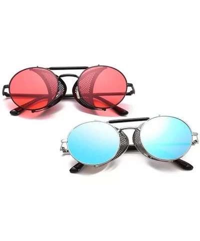 Vintage Steampunk Sunglasses Men Women Alloy Metal Frame Black Black - Brown Brown - C018XE0QC4G $8.09 Aviator