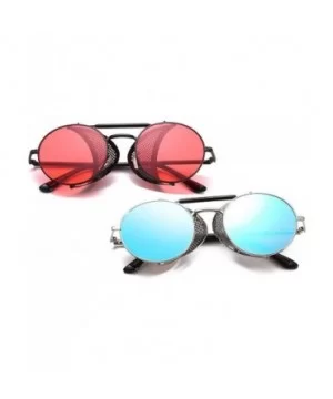 Vintage Steampunk Sunglasses Men Women Alloy Metal Frame Black Black - Brown Brown - C018XE0QC4G $8.09 Aviator