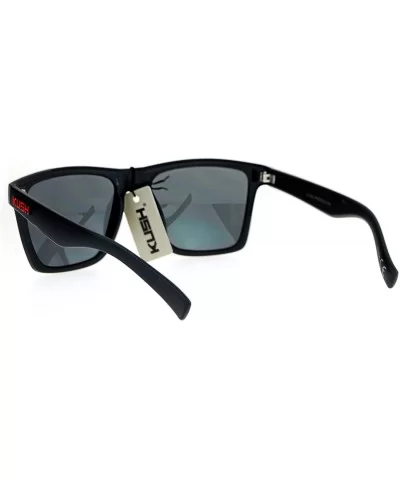 KUSH Sunglasses Simple Classic Square Frame Unisex Shades Matte Black - Matte Black Red - C5186MZU2Q7 $7.65 Square