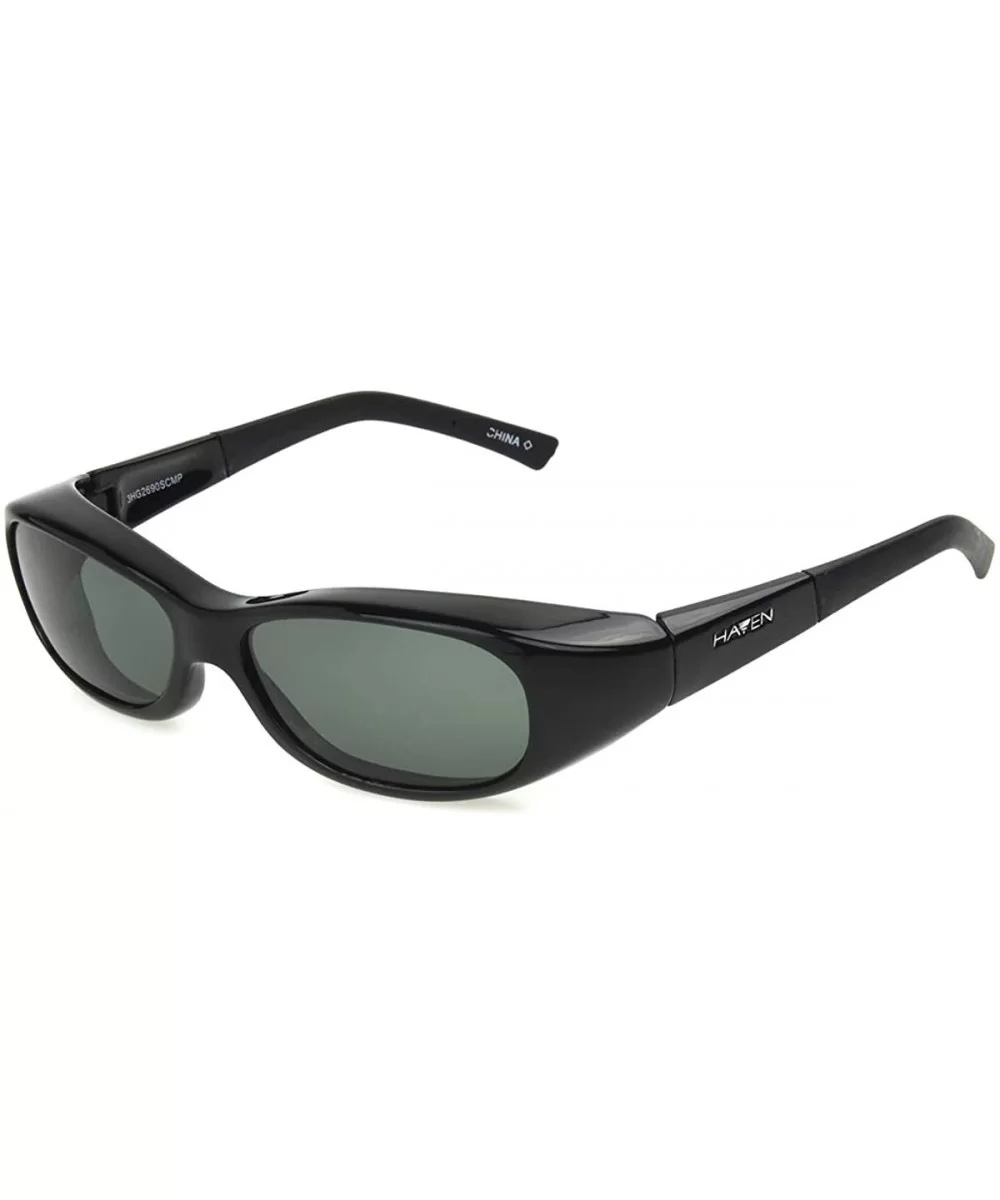 Haven-Avalon Polarized Rectangular Fits Over Sunglasses- Black- Medium - C311FIZKJ2D $13.37 Rectangular