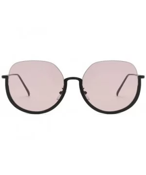 Womens Irregular Shape Sunglasses Vintage Style Fashion Round Large Frame Glasses - Pink - CA18TQYMS66 $5.43 Rimless